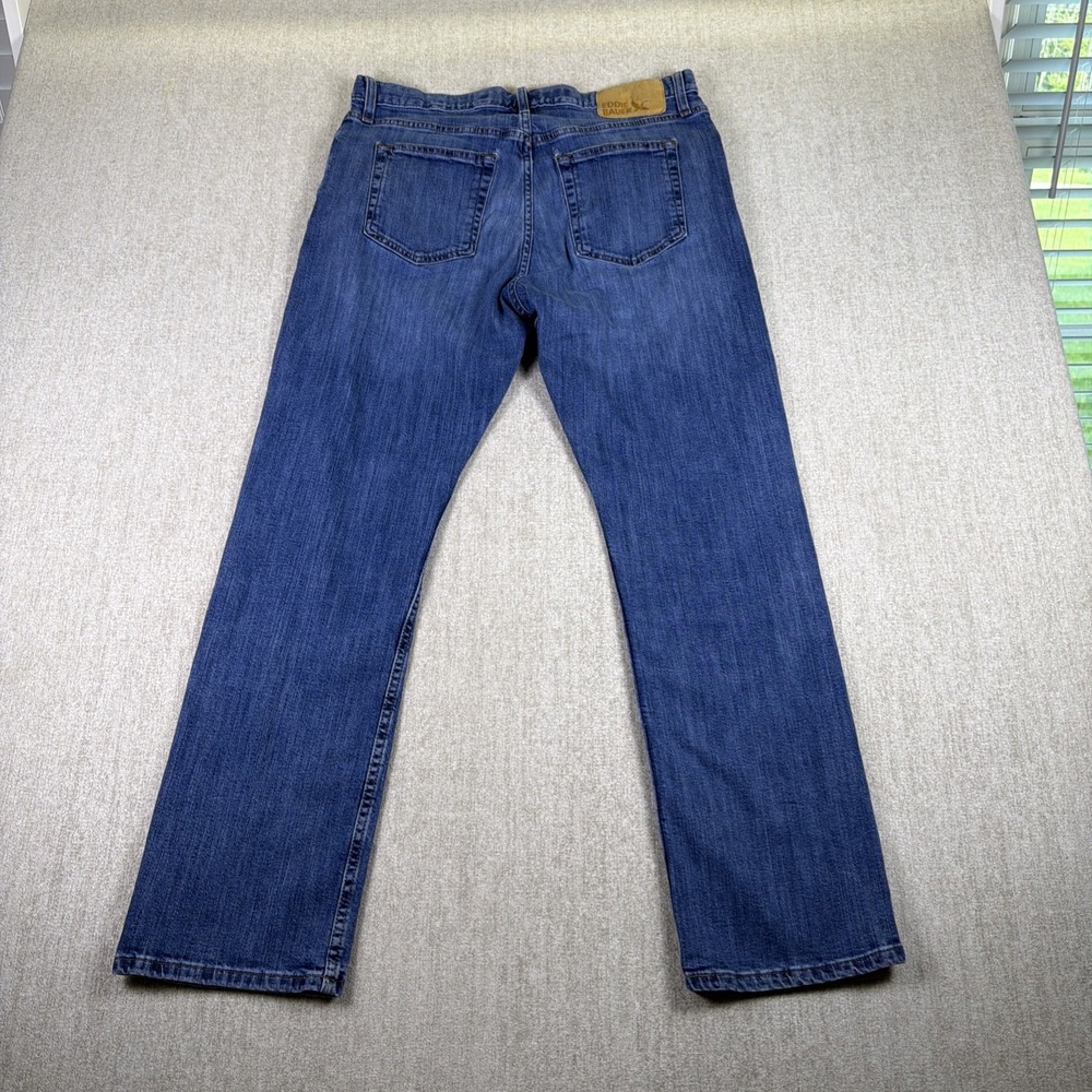 Eddie Bauer Jeans Men 34x32 Blue Straight Fit Mid Rise Denim Pockets‎
